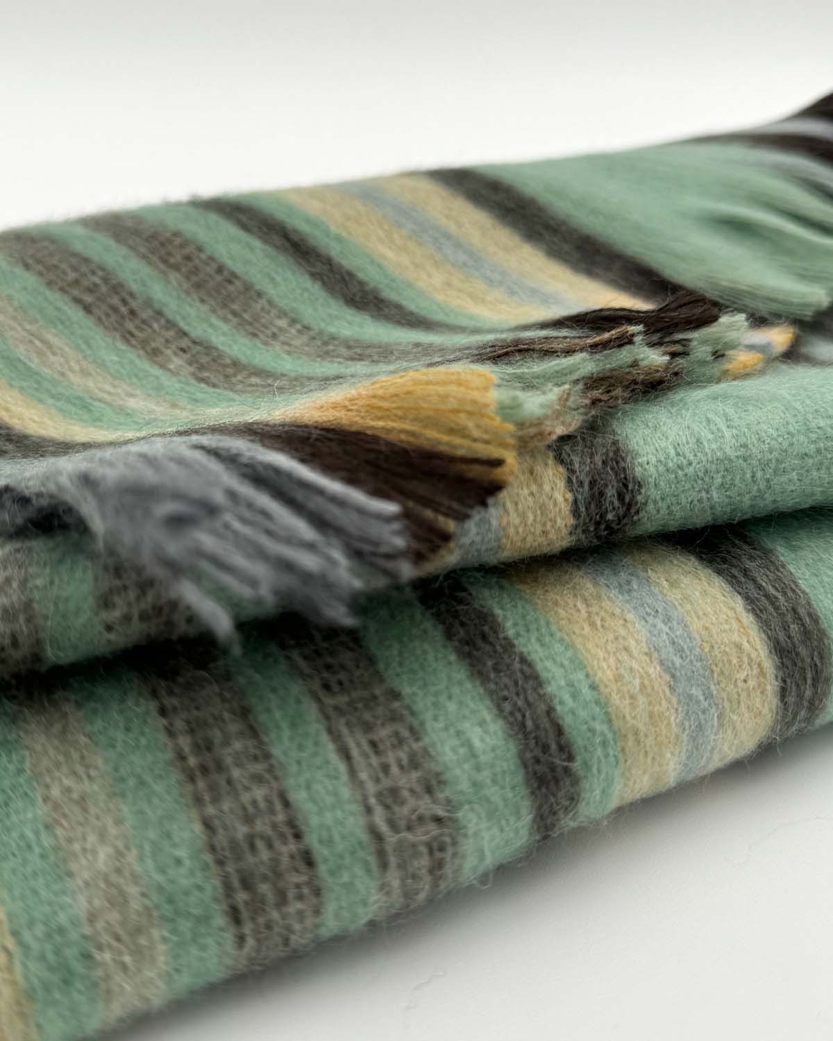 Brushed Alpaca Striped Scarf — Select Your Color