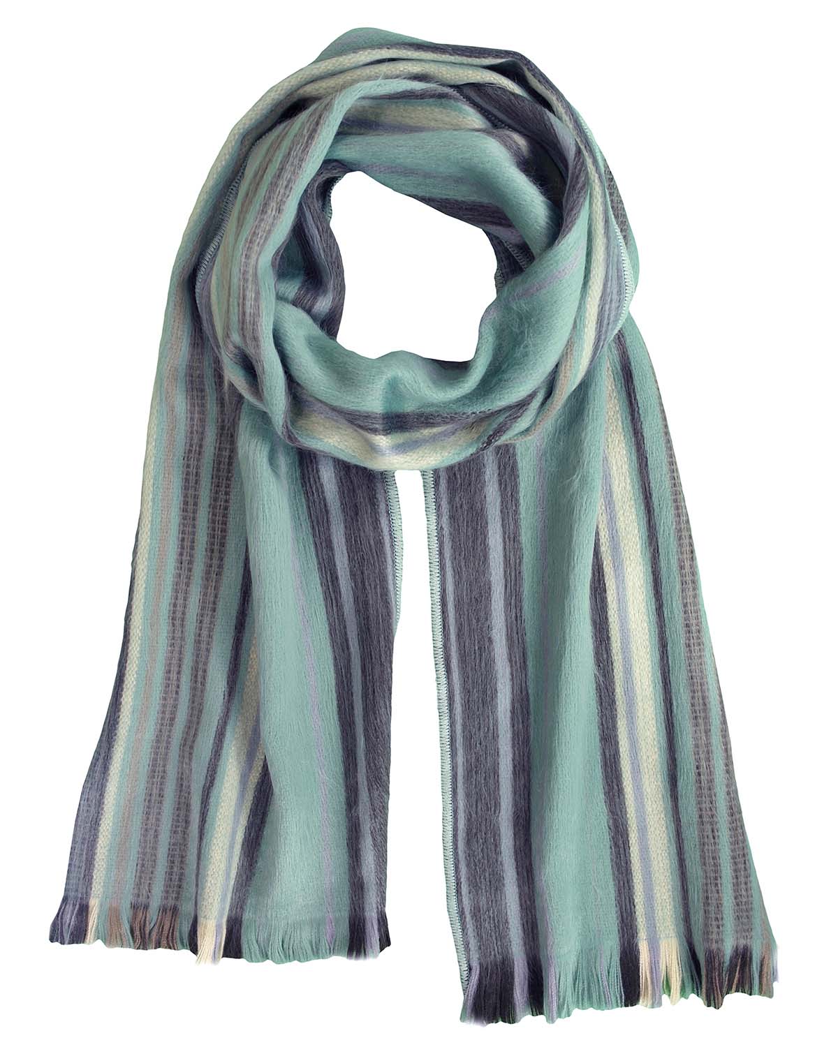Brushed Alpaca Striped Scarf — Select Your Color
