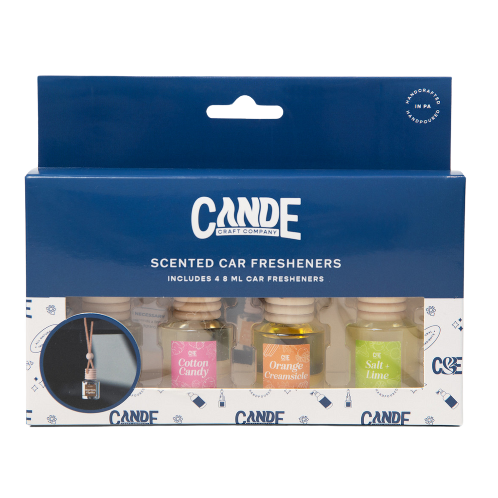 Summer Scents 4 Pack Scented Hanging Refillable Car Freshener Diffusers Scent Bundle