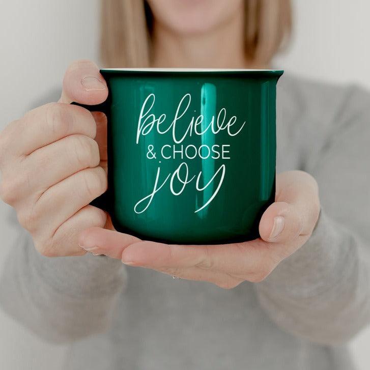 Believe & Joy Christmas Mug PRE-ORDER — Select Your Color
