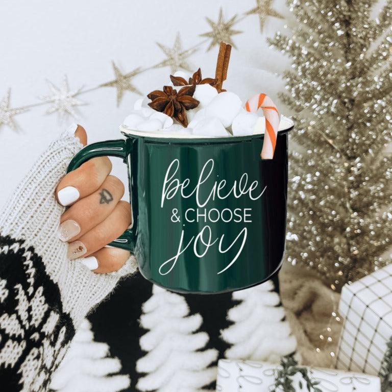Believe & Joy Christmas Mug PRE-ORDER — Select Your Color