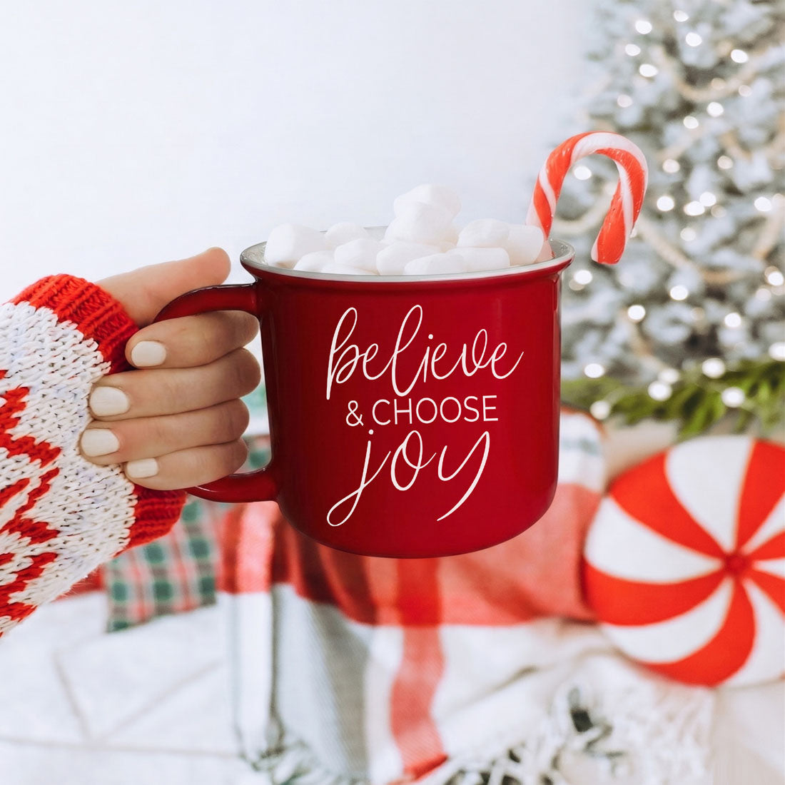 Believe & Joy Christmas Mug PRE-ORDER — Select Your Color