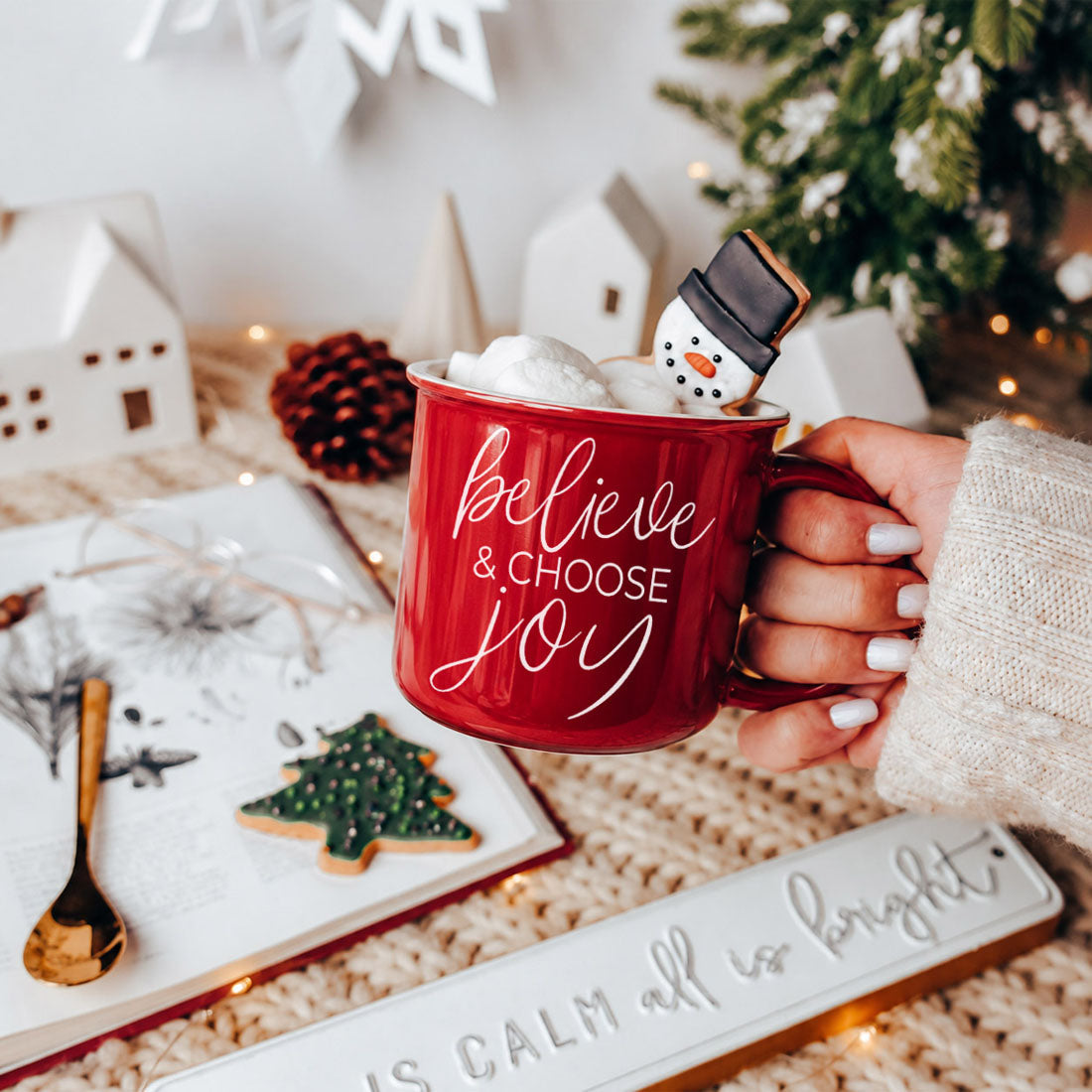 Believe & Joy Christmas Mug PRE-ORDER — Select Your Color