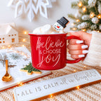 Believe & Joy Christmas Mug PRE-ORDER — Select Your Color