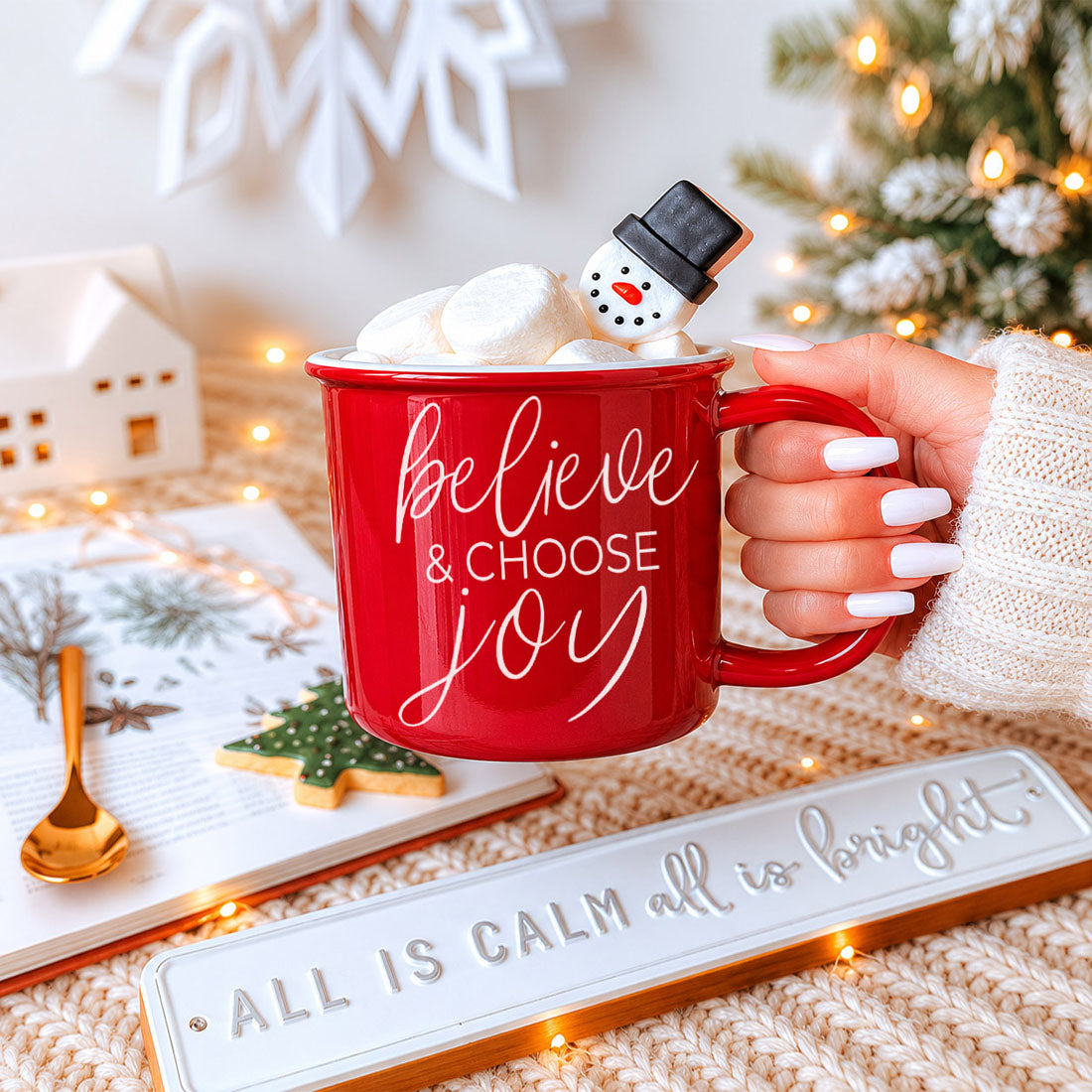 Believe & Joy Christmas Mug PRE-ORDER — Select Your Color