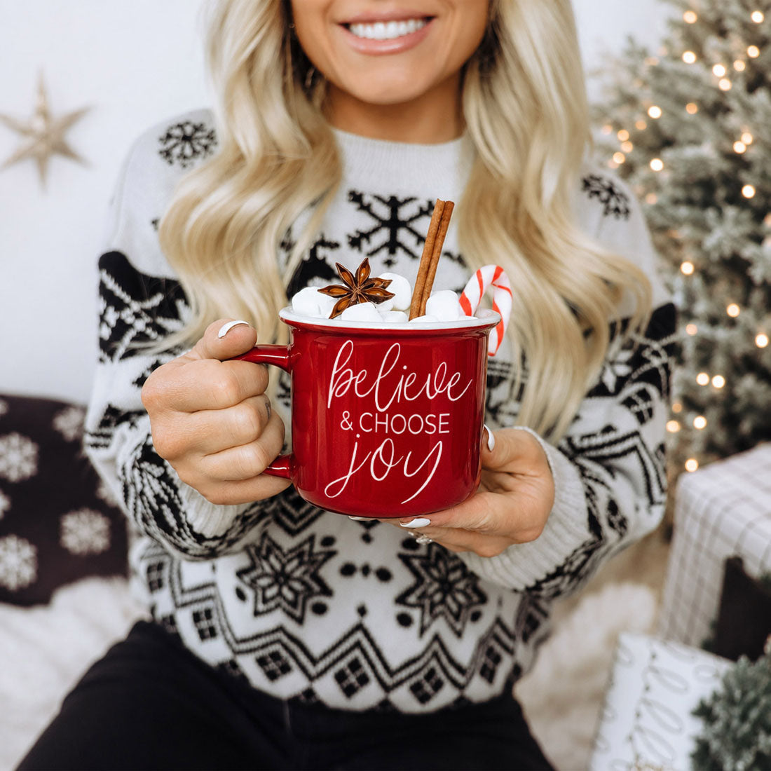 Believe & Joy Christmas Mug PRE-ORDER — Select Your Color