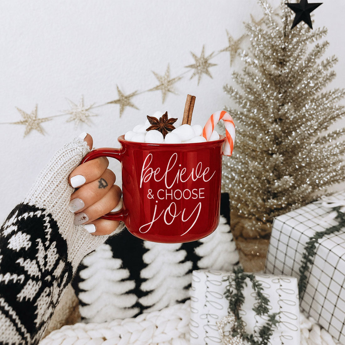 Believe & Joy Christmas Mug PRE-ORDER — Select Your Color