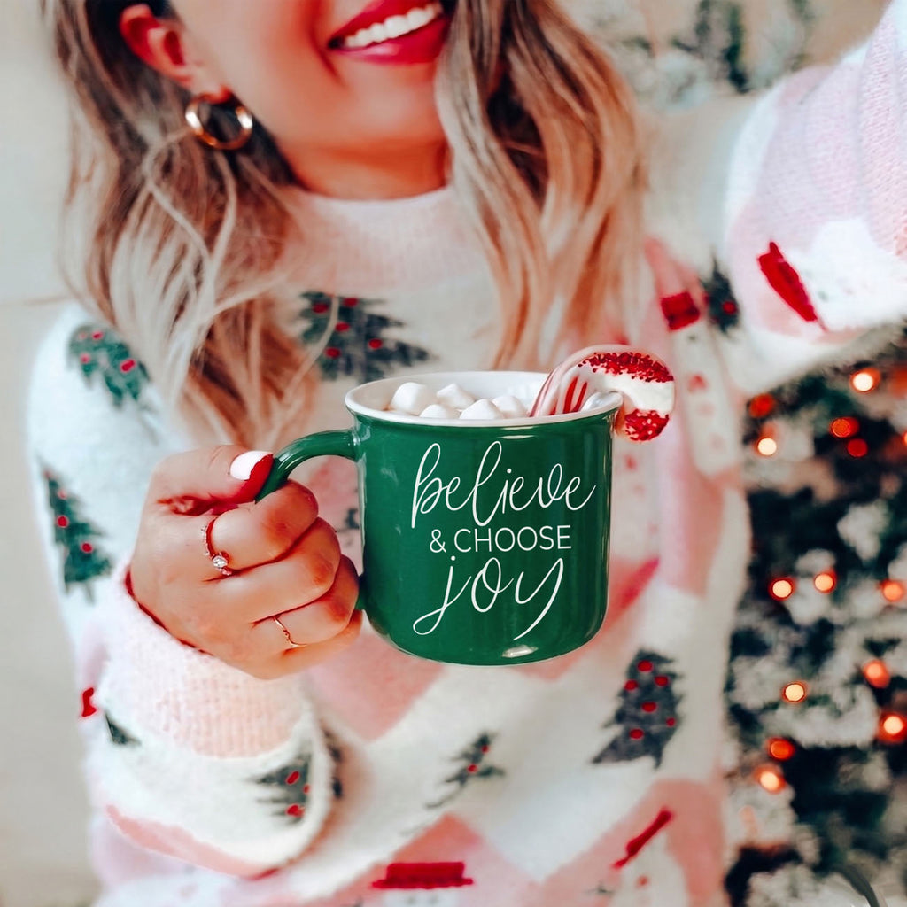 Believe & Joy Christmas Mug PRE-ORDER — Select Your Color