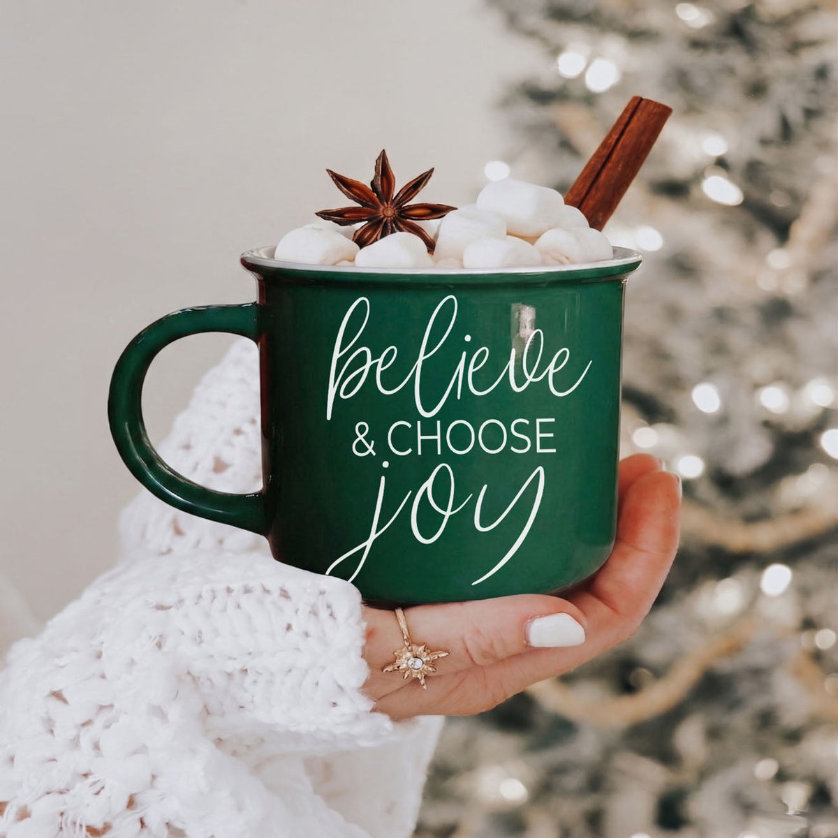 Believe & Joy Christmas Mug PRE-ORDER — Select Your Color