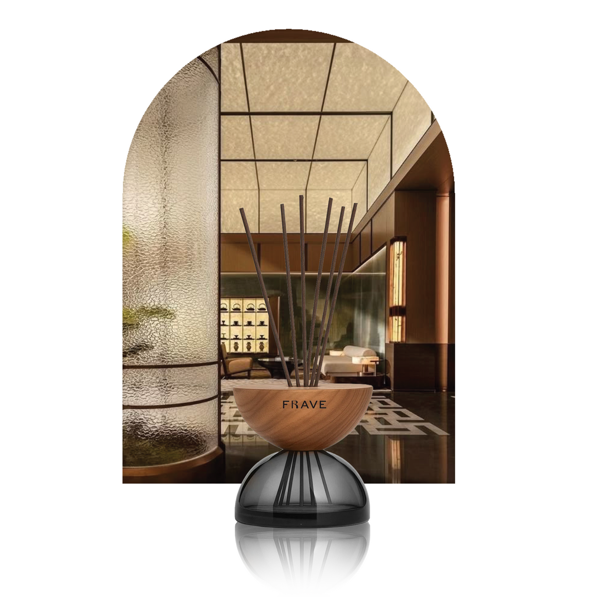Breath Wood Smoked Glass Reed Diffuser with Aroma Oil
