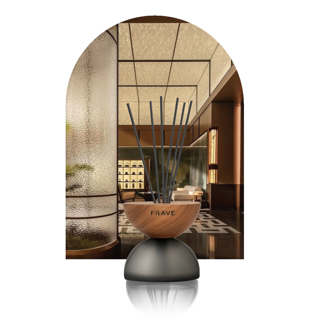 Breath Wood Frosted Glass Reed Diffuser with Aroma Oil