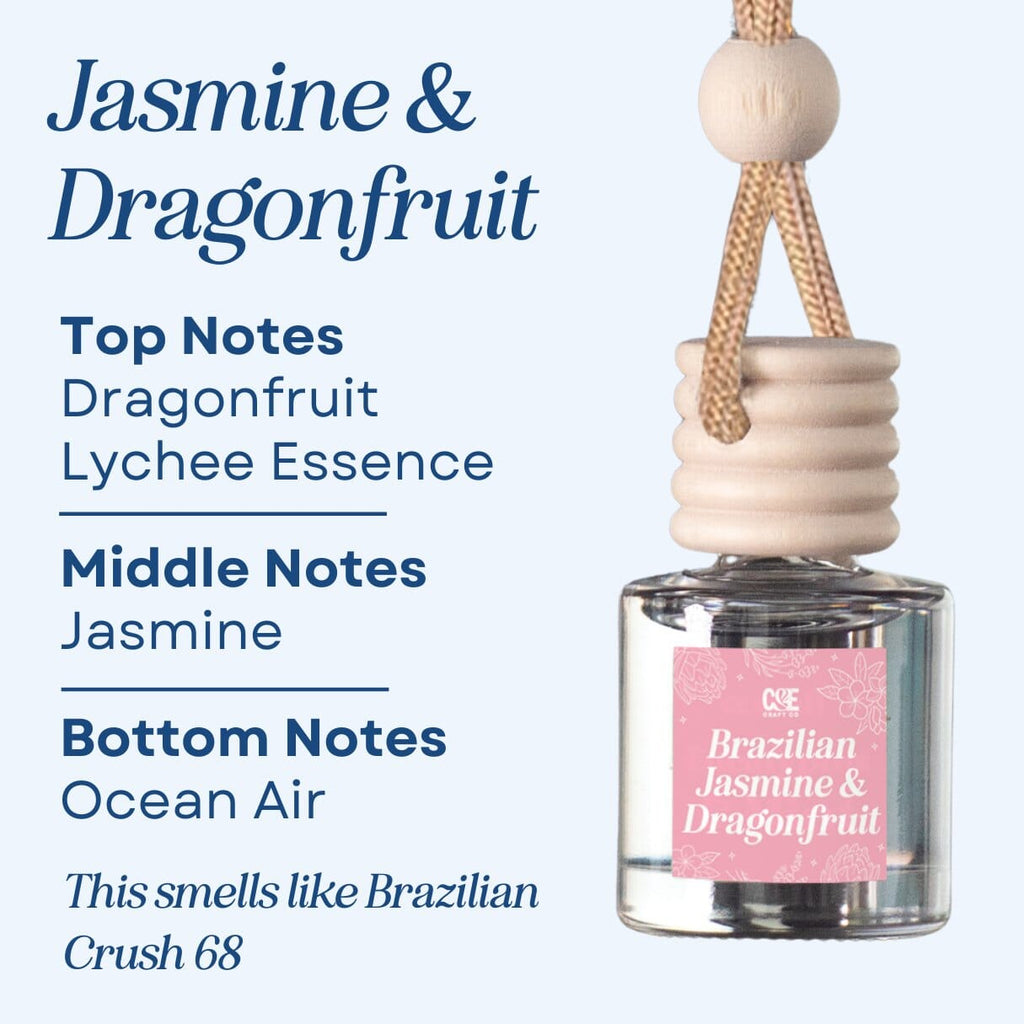 Brazilian Jasmine & Pink Dragonfruit Scented Hanging Refillable Car Freshener Diffuser