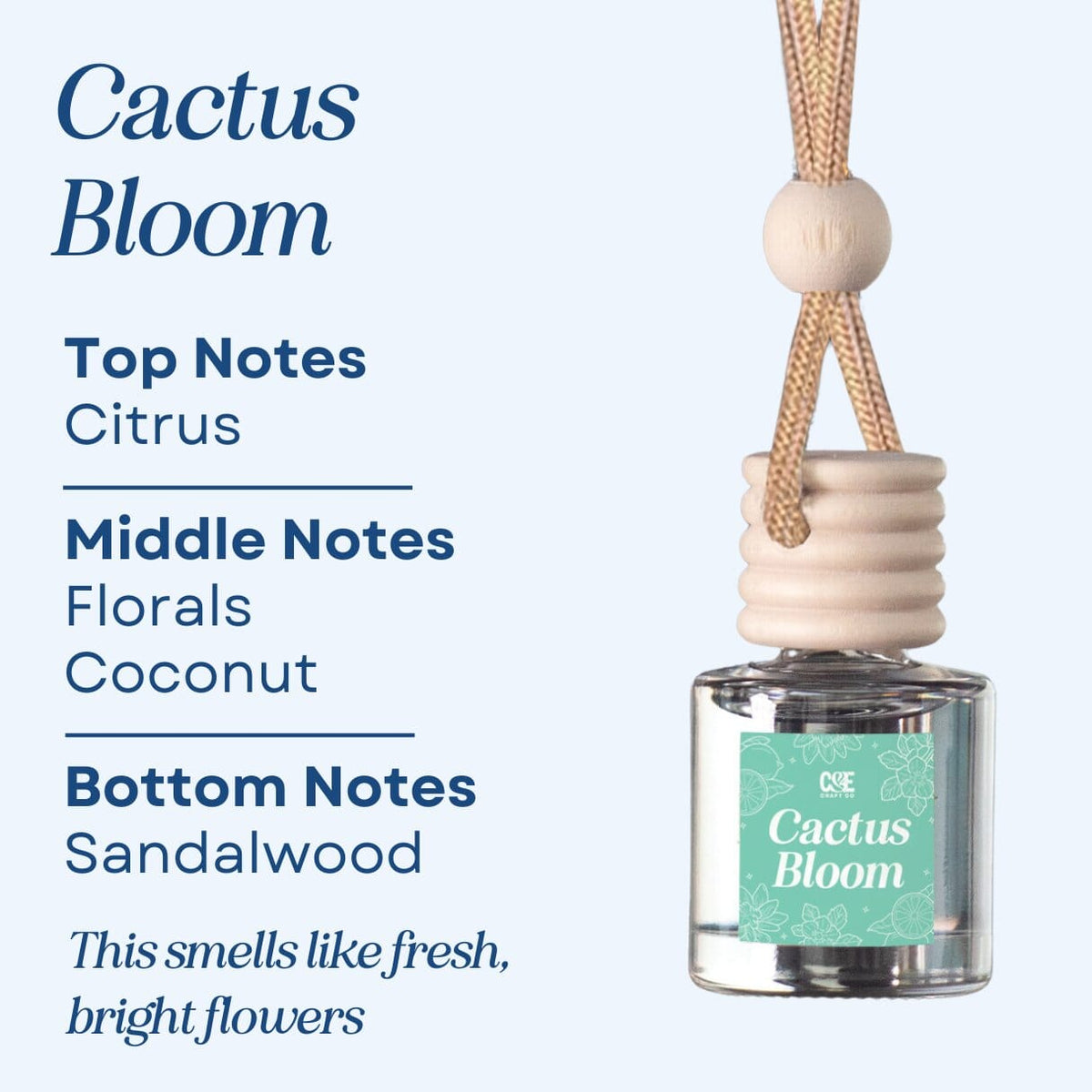 Cactus Bloom Scented Hanging Refillable Car Freshener Diffuser