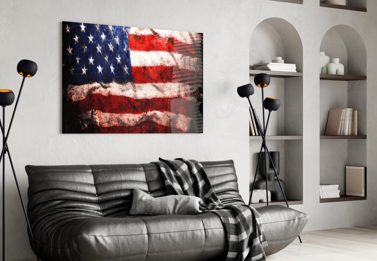 USA Flag Glass Wall Art — 4 Sizes