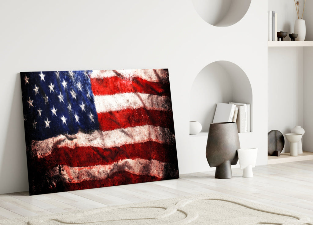 USA Flag Glass Wall Art — 4 Sizes