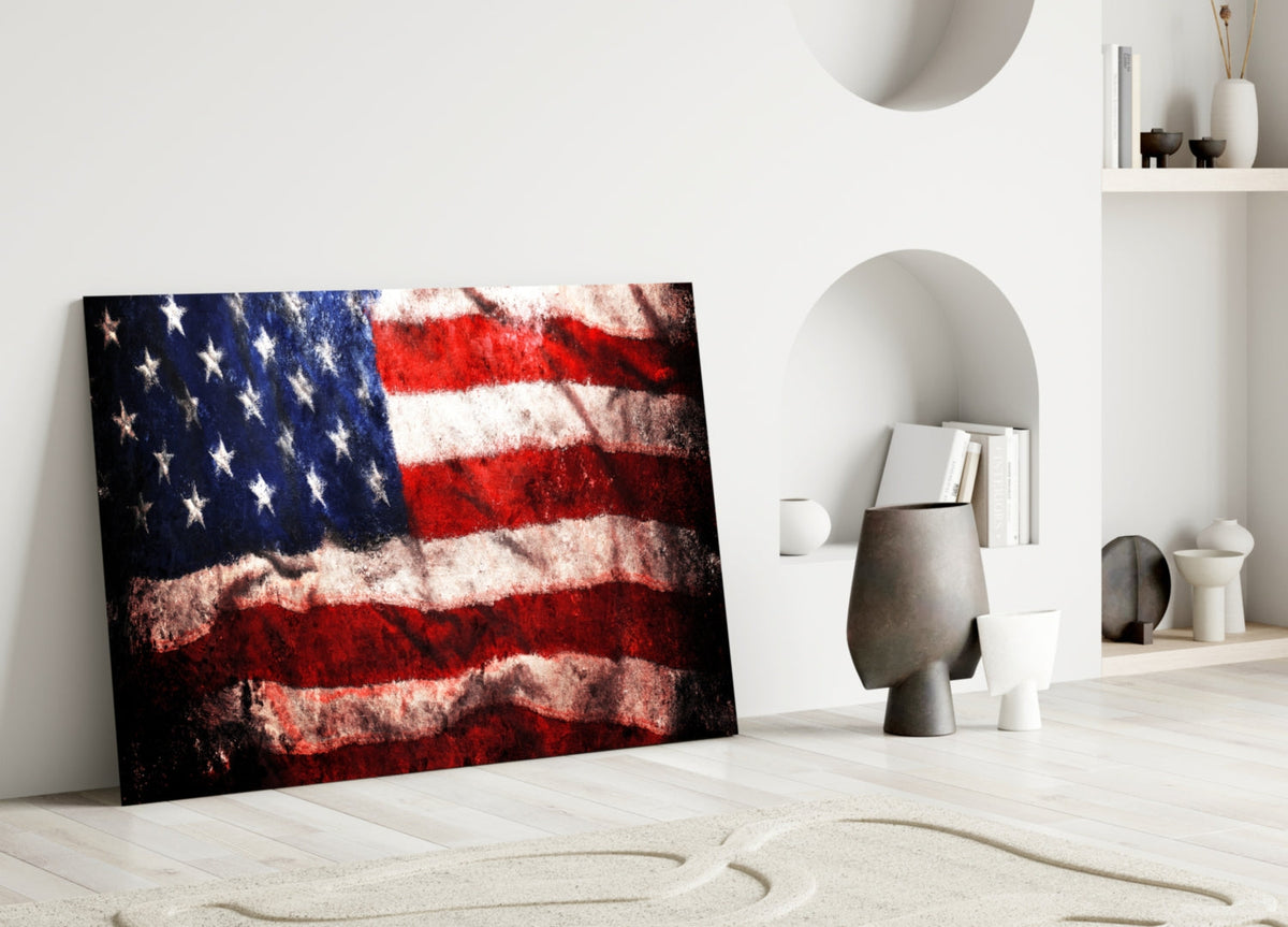 USA Flag Glass Wall Art — 4 Sizes