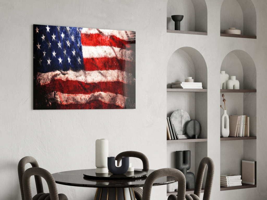 USA Flag Glass Wall Art — 4 Sizes