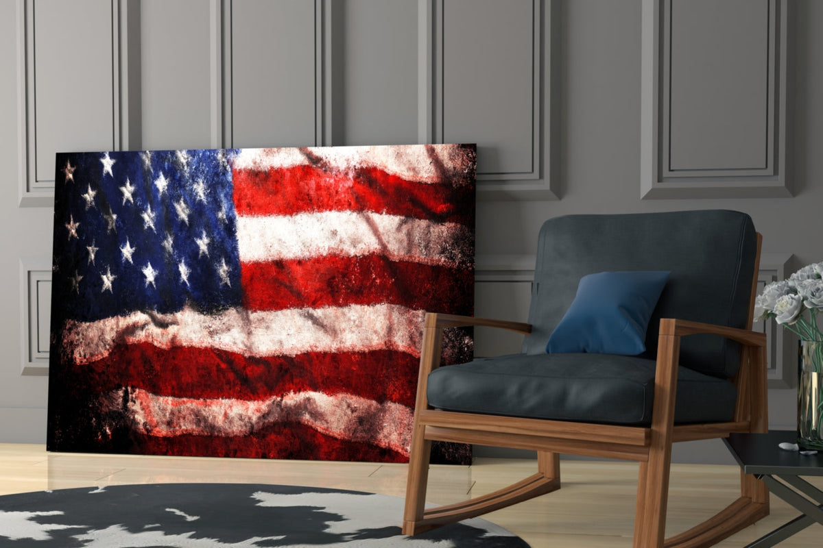 USA Flag Glass Wall Art — 4 Sizes