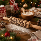 Handmade Wooden Embossed Christmas Rolling Pin Set — Select Your Style & Size