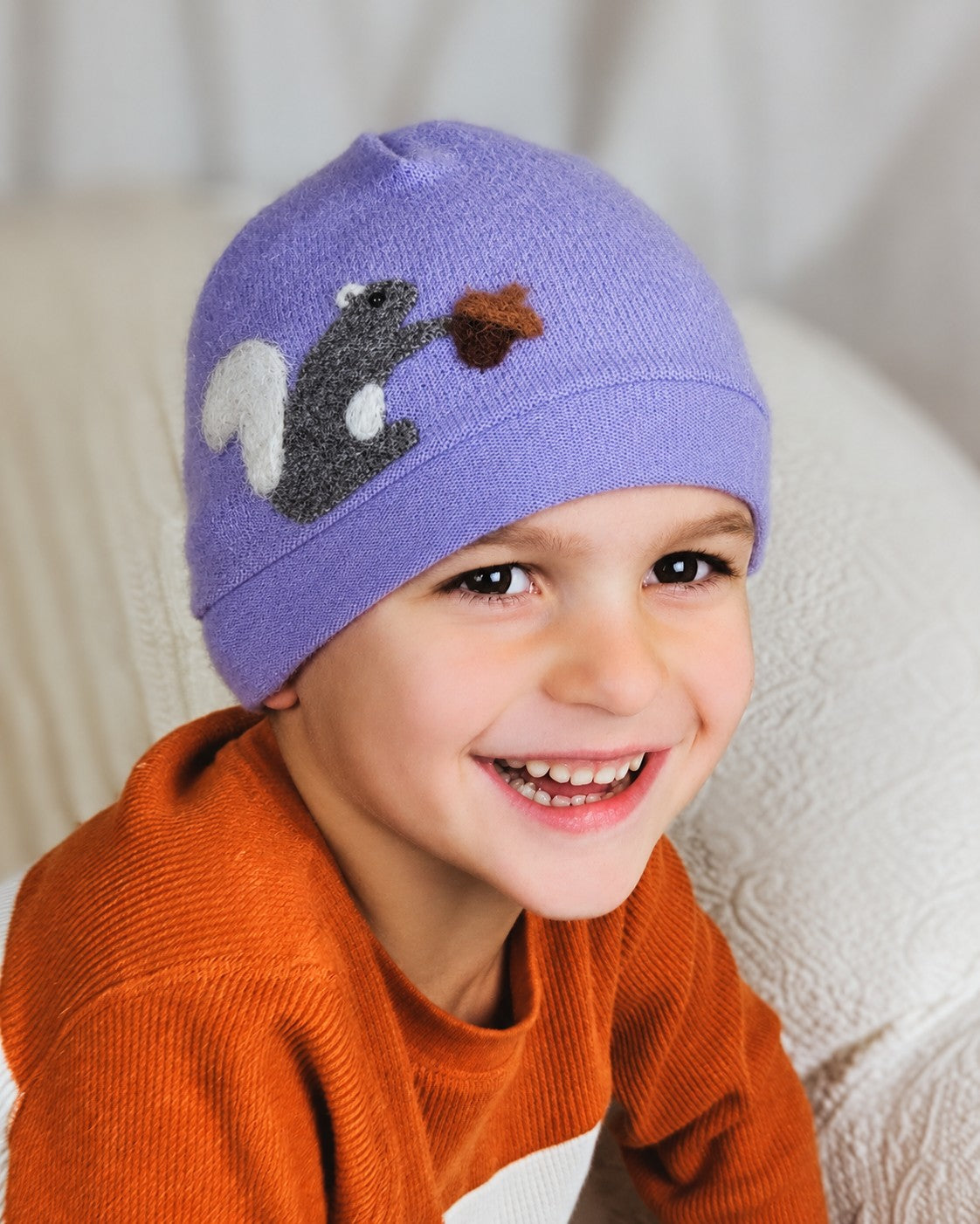 Squirrel Cashmere Hat - Child — Select Your Color