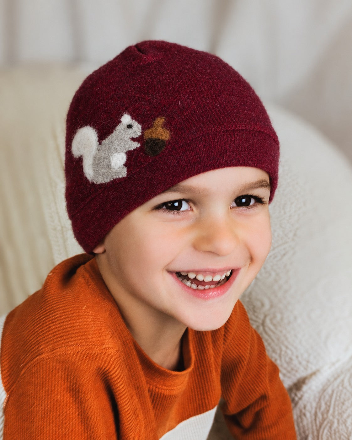 Squirrel Cashmere Hat - Child — Select Your Color