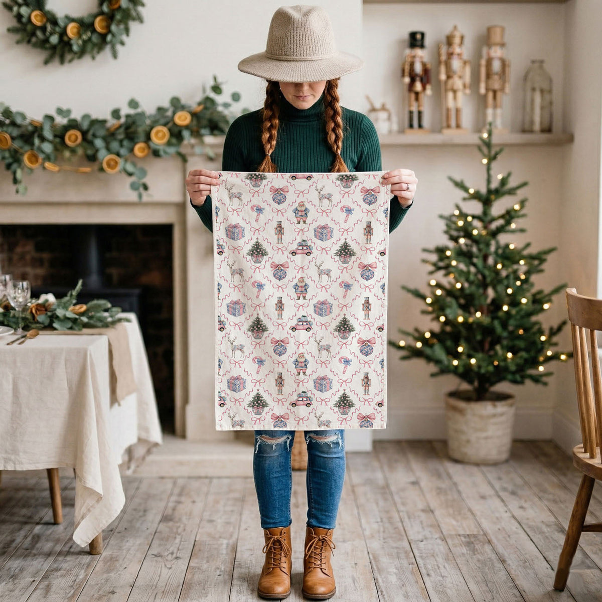 Chinoiserie Christmas Kitchen Towel