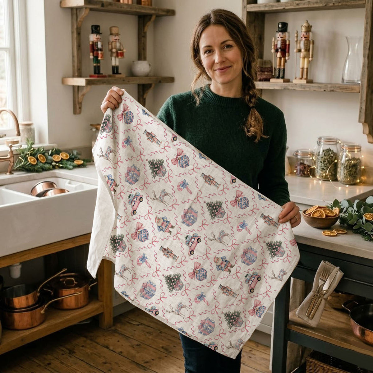Chinoiserie Christmas Kitchen Towel