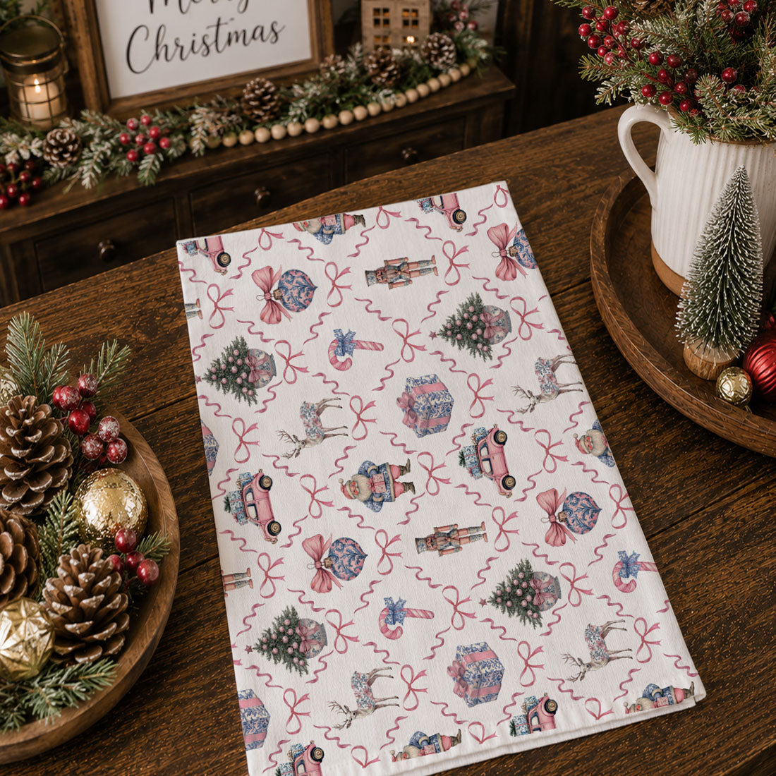 Chinoiserie Christmas Kitchen Towel