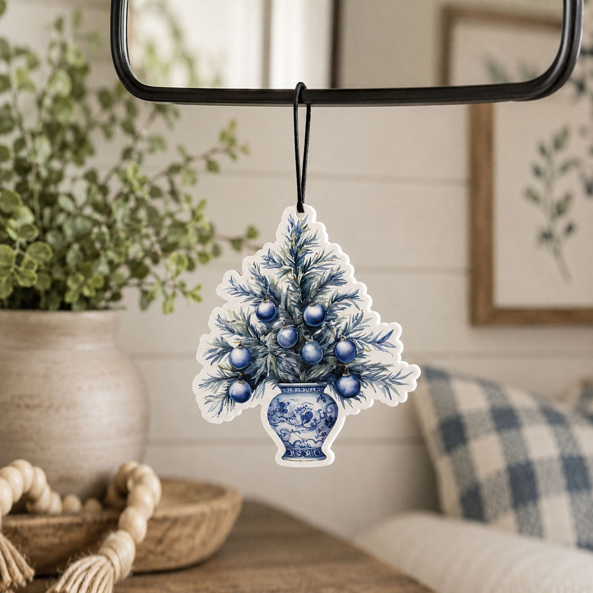 Chinoiserie Vase Freshie - Hanging Vehicle Air Freshener — Select Your Scent