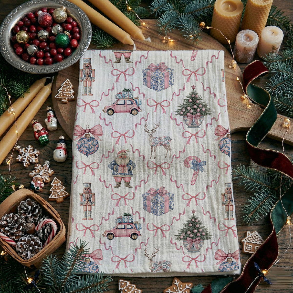 Chinoiserie Christmas Kitchen Towel