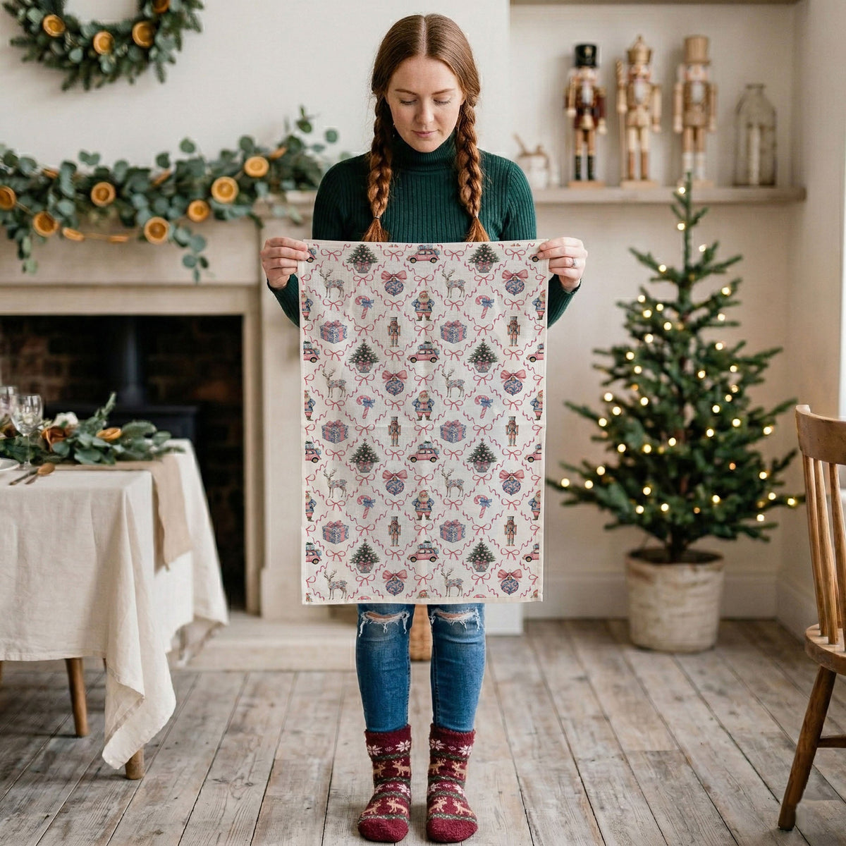 Chinoiserie Christmas Kitchen Towel