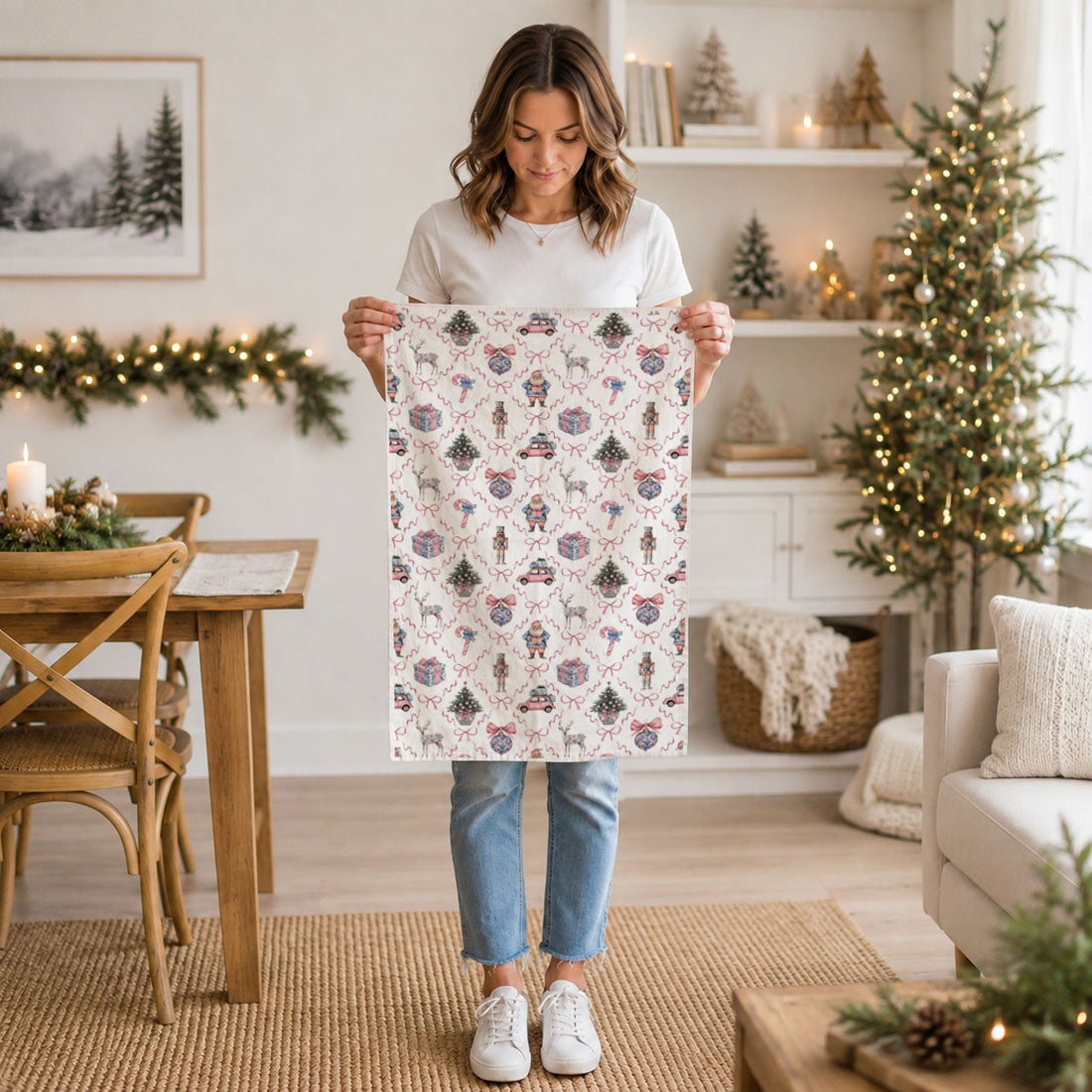 Chinoiserie Christmas Kitchen Towel