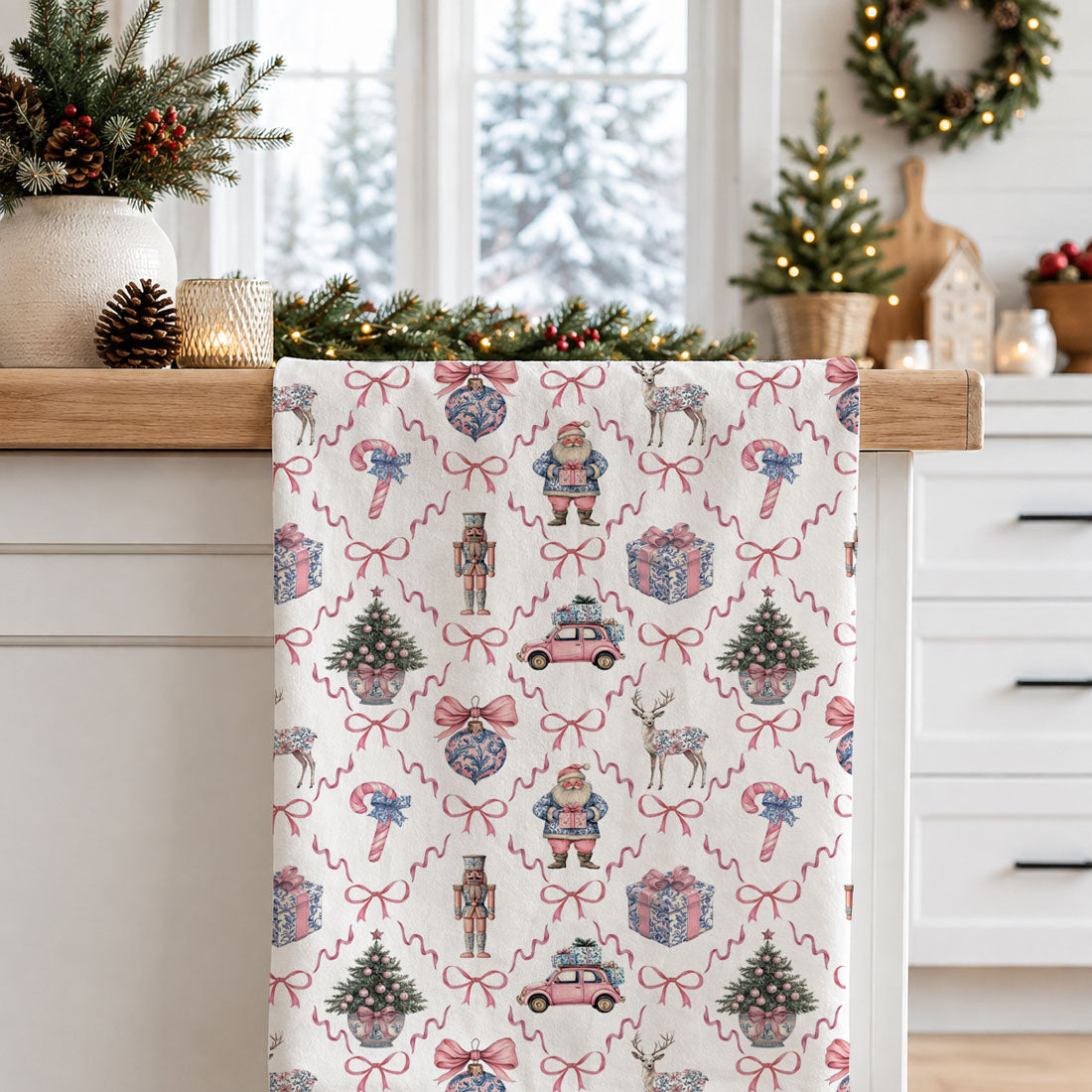 Chinoiserie Christmas Kitchen Towel