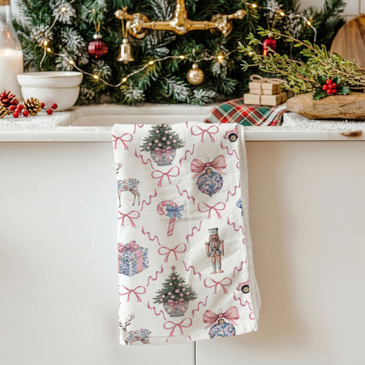 Chinoiserie Christmas Kitchen Towel