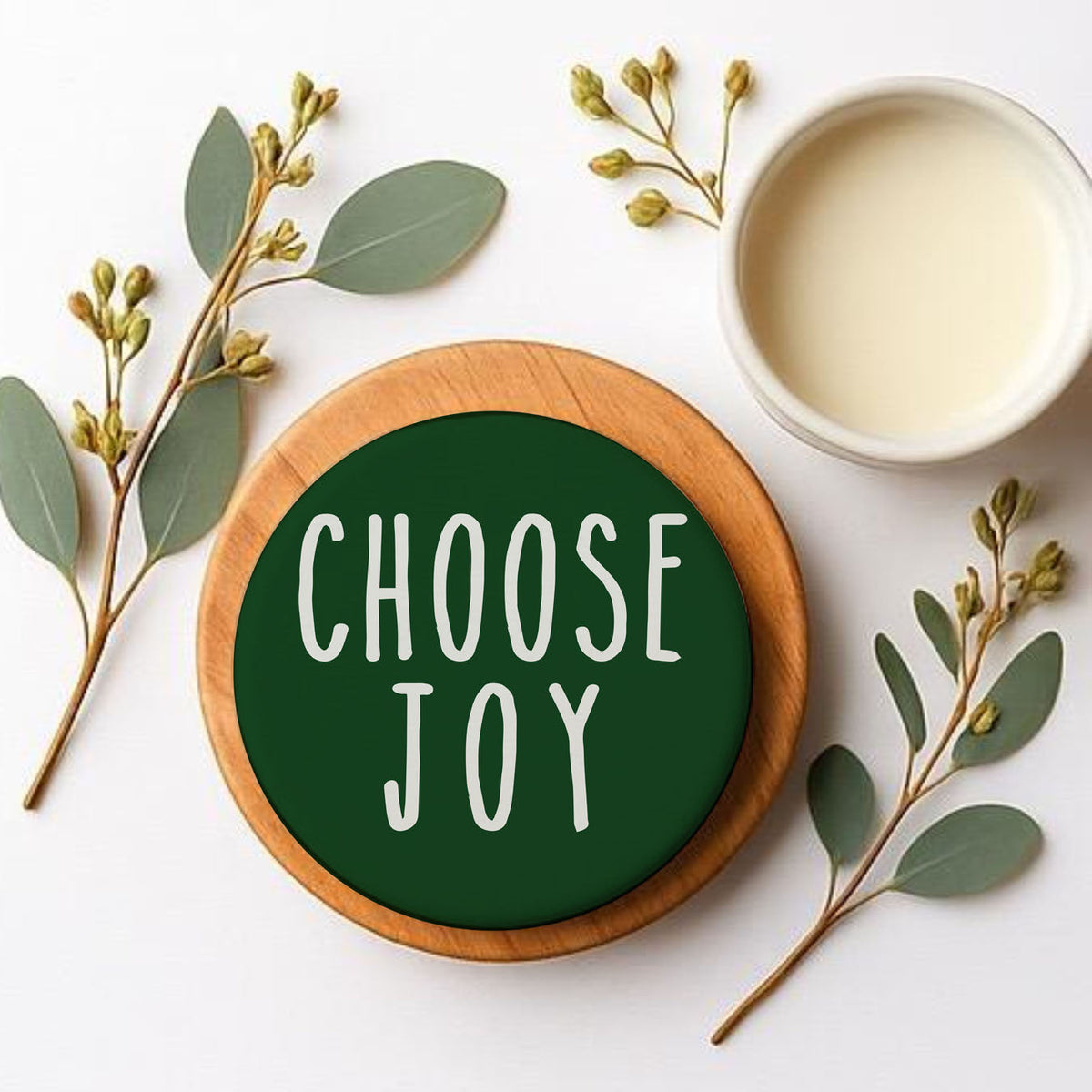 Minimalist Christmas Premium Ceramic Coasters with Cork Back — Select Your Pack & Color