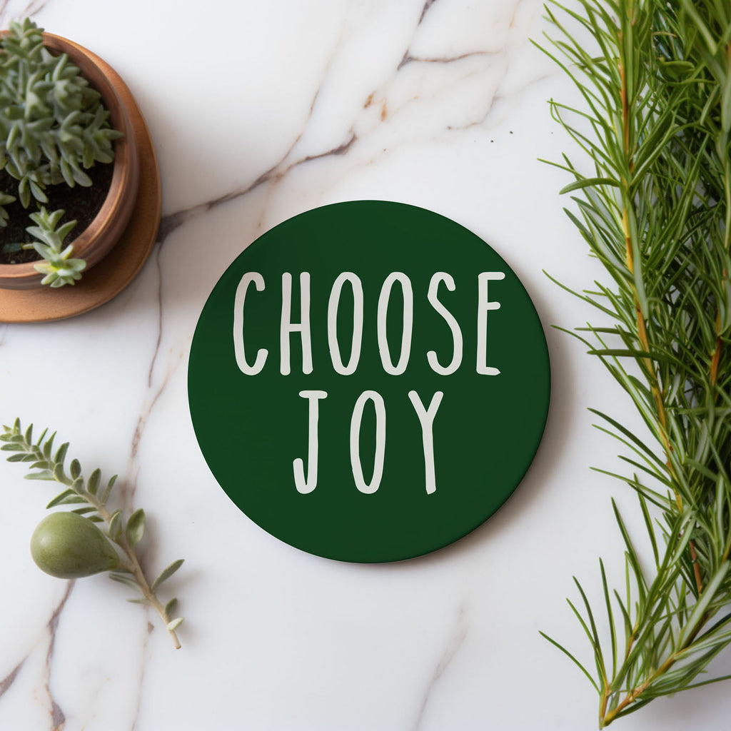 Minimalist Christmas Premium Ceramic Coasters with Cork Back — Select Your Pack & Color