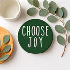 Minimalist Christmas Premium Ceramic Coasters with Cork Back — Select Your Pack & Color