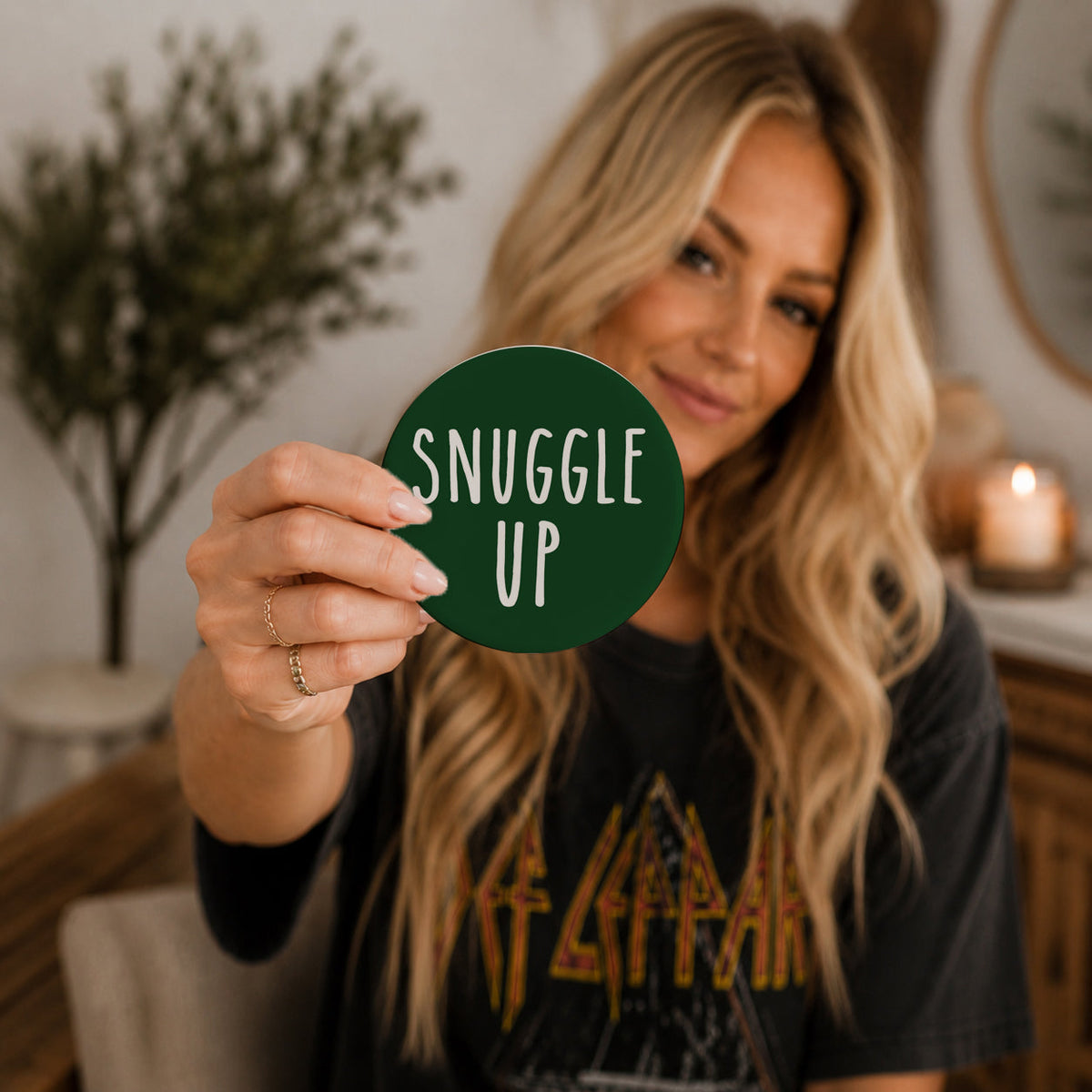 Minimalist Christmas Premium Ceramic Coasters with Cork Back — Select Your Pack & Color