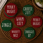 Minimalist Christmas Premium Ceramic Coasters with Cork Back — Select Your Pack & Color