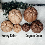 Handcrafted Resin Basket Weave Pumpkins — Select Your Color & Size