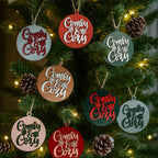 Wooden "Comfy & Cozy" Christmas Ornament — Select Your Color