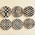 Courtly Check Ceramic Coasters — Select Your Pack & Style