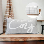 Large "Lets Get Cozy" Reversible Throw Pillow