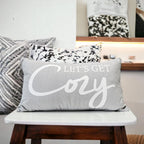 Large "Lets Get Cozy" Reversible Throw Pillow