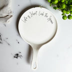Cursive "Life is Short...Lick the Spoon" Spoon Rest & Wooden Spoon — Select Your Color & Spoon