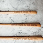 Cursive "Life is Short...Lick the Spoon" Spoon Rest & Wooden Spoon — Select Your Color & Spoon