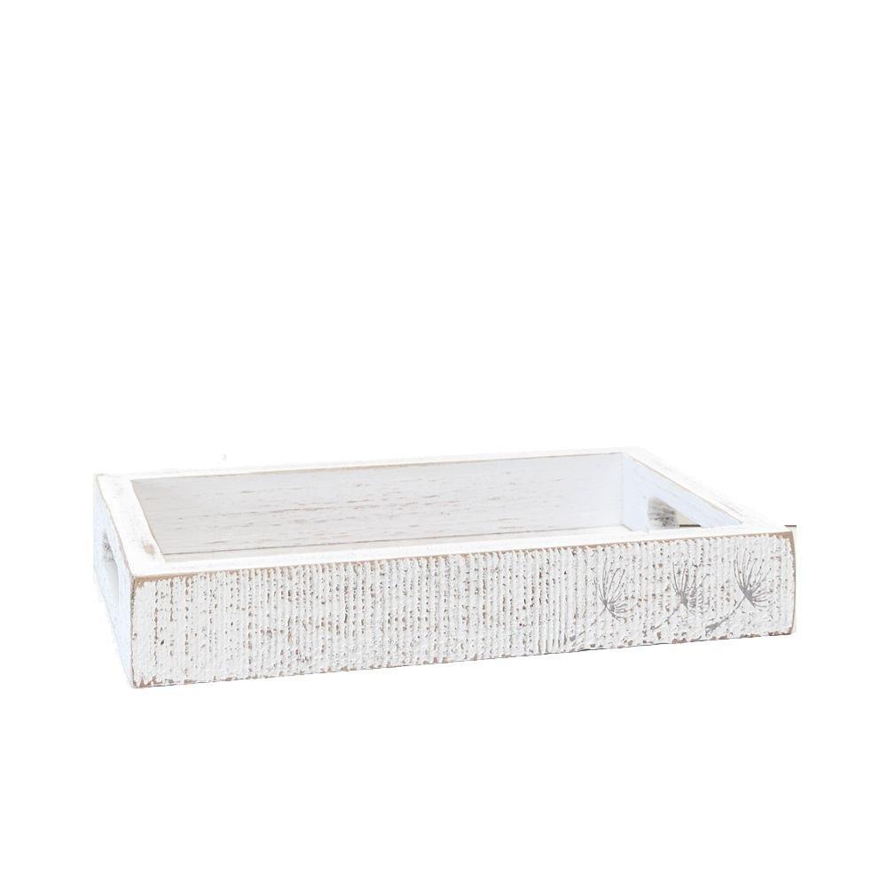 Handmade White Wash Wooden Farmhouse Dandelion Tray