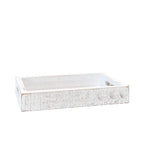 Handmade White Wash Wooden Farmhouse Dandelion Tray