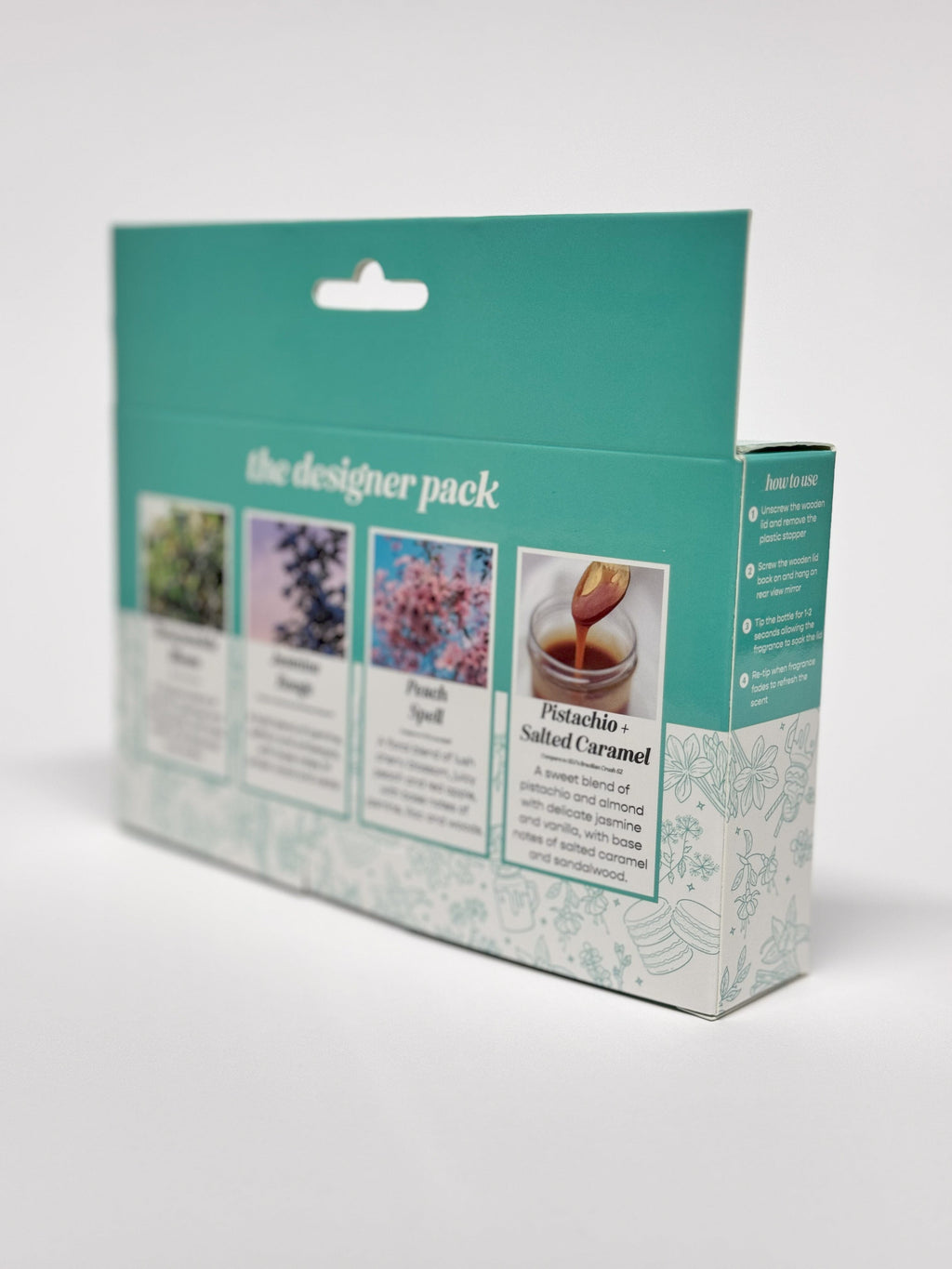 Designer 4 Pack Scented Hanging Refillable Car Freshener Diffusers Bundle