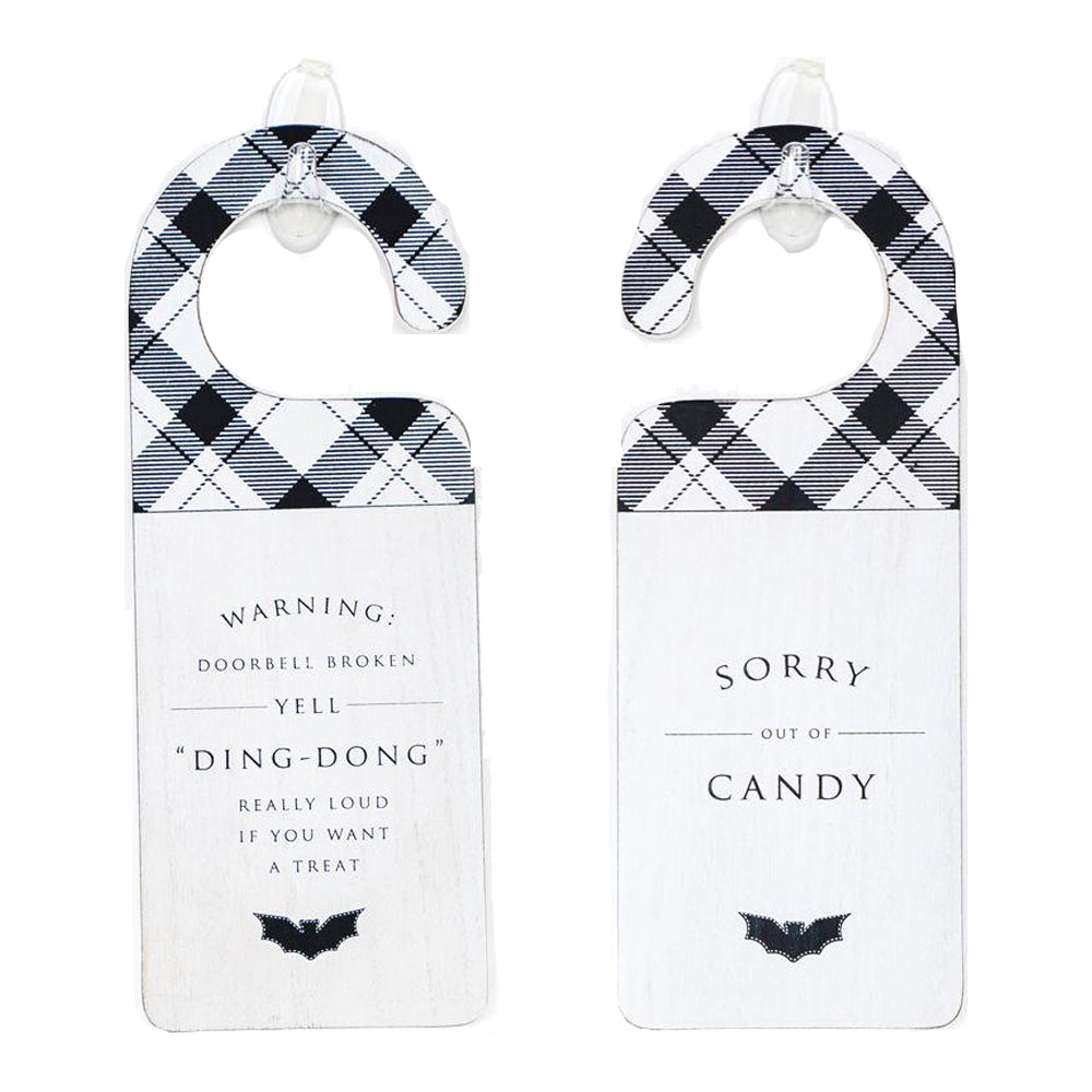 Ding Dong Double-Sided Halloween Door Knob Sign